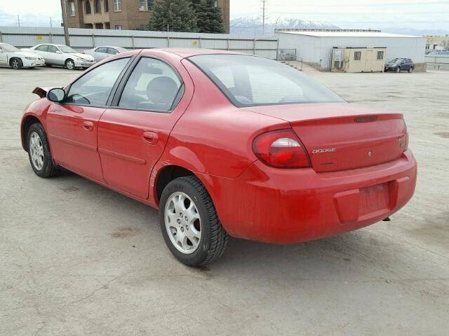 1B3ES56C84D563182 - 2004 DODGE NEON SXT RED photo 3