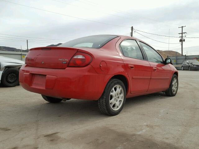 1B3ES56C84D563182 - 2004 DODGE NEON SXT RED photo 4