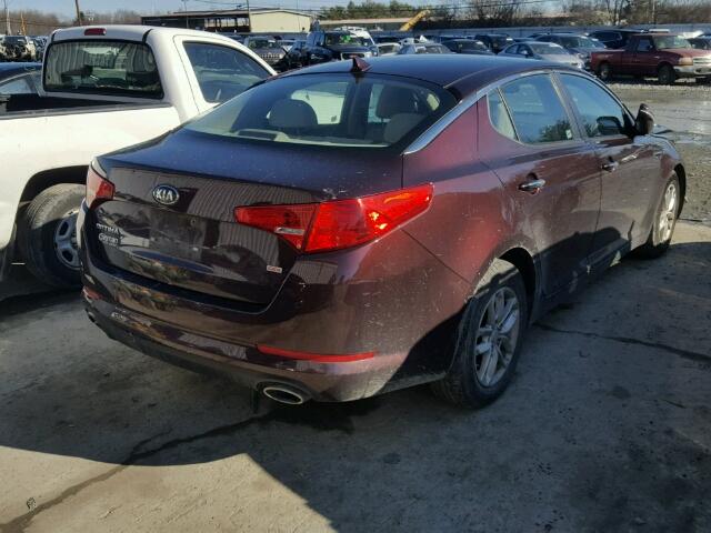 5XXGM4A74DG133922 - 2013 KIA OPTIMA LX MAROON photo 4