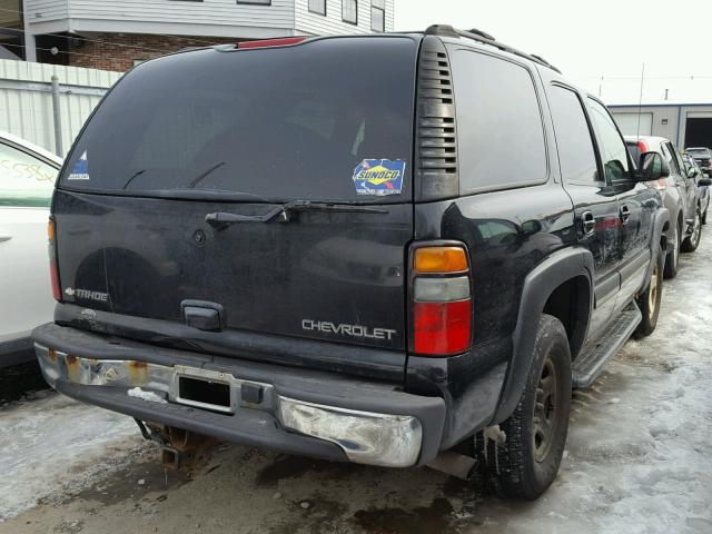 1GNEK13T05J150310 - 2005 CHEVROLET TAHOE K150 BLACK photo 4