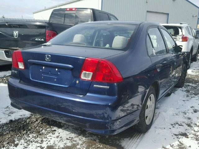 2HGES16384H936863 - 2004 HONDA CIVIC DX V BLUE photo 4