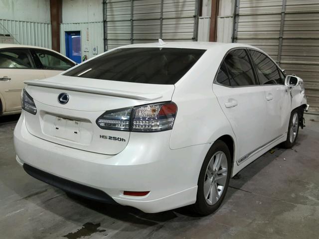 JTHBB1BA3B2045373 - 2011 LEXUS HS 250H WHITE photo 4