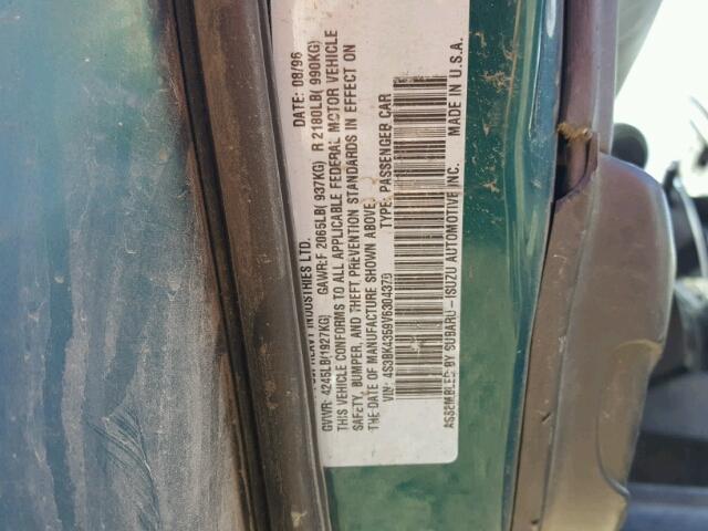 4S3BK4359V6304370 - 1997 SUBARU LEGACY L GREEN photo 10