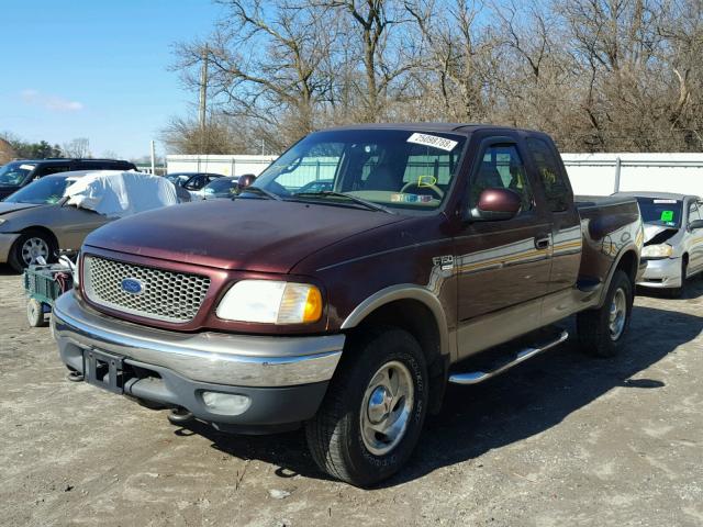 2FTRX08W01CA16298 - 2001 FORD F150 MAROON photo 2