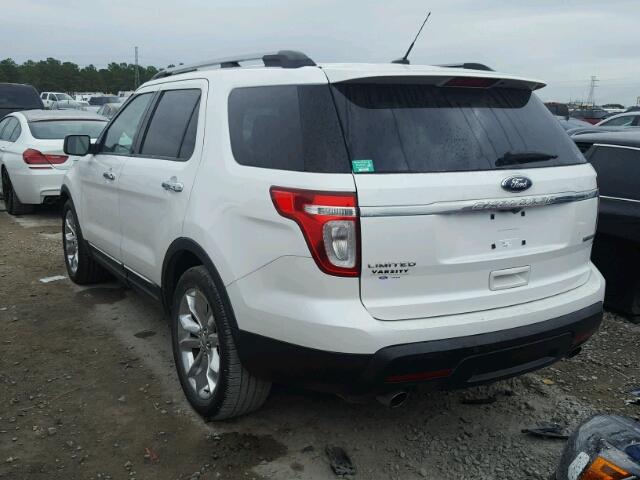 1FMHK7F92CGA12816 - 2012 FORD EXPLORER L WHITE photo 3