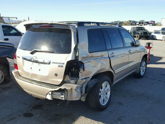 JTEDW21A670017426 - 2007 TOYOTA HIGHLANDER GOLD photo 4