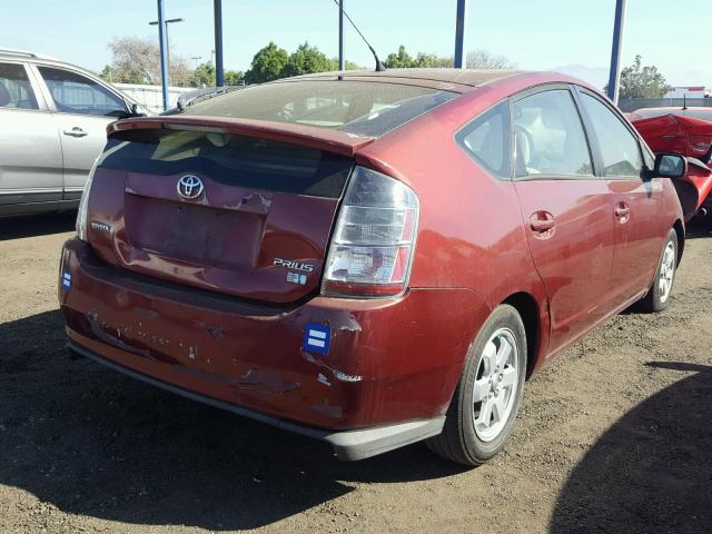 JTDKB20U657033956 - 2005 TOYOTA PRIUS MAROON photo 4