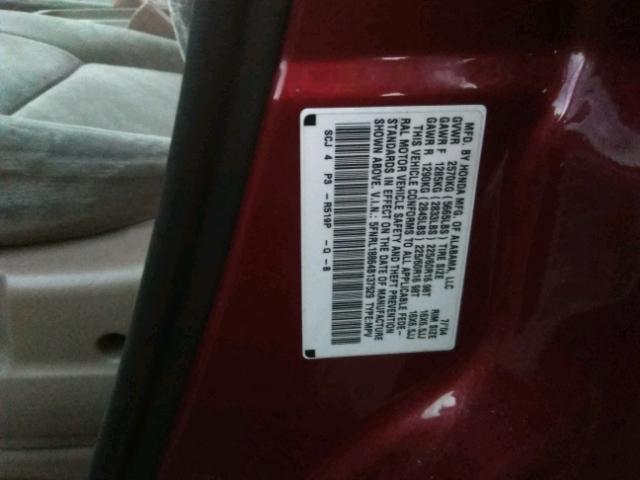 5FNRL18864B137529 - 2004 HONDA ODYSSEY EX BURGUNDY photo 10