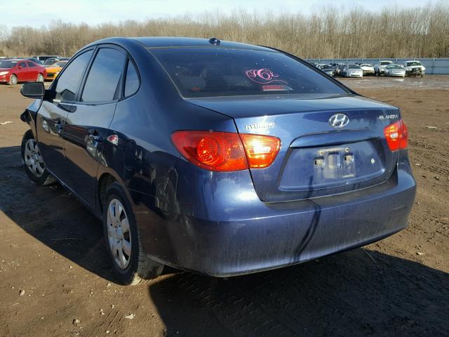 KMHDU46D79U628825 - 2009 HYUNDAI ELANTRA GL BLUE photo 3