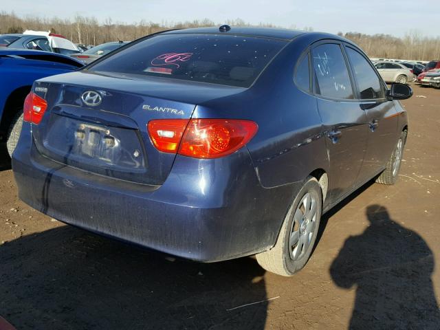 KMHDU46D79U628825 - 2009 HYUNDAI ELANTRA GL BLUE photo 4