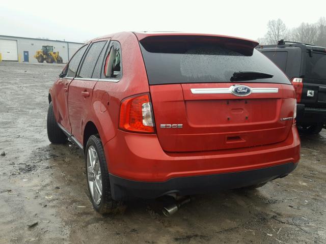 2FMDK3KC4BBA95230 - 2011 FORD EDGE LIMIT RED photo 3