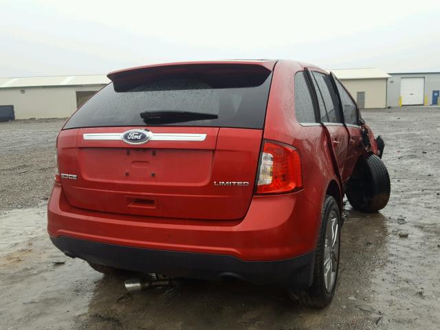 2FMDK3KC4BBA95230 - 2011 FORD EDGE LIMIT RED photo 4