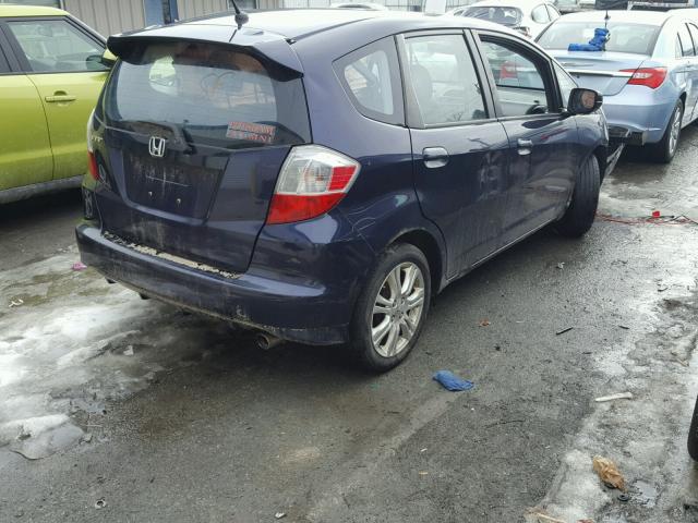 JHMGE88419S030470 - 2009 HONDA FIT SPORT BLUE photo 4