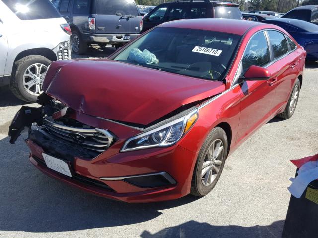 5NPE24AF5GH346956 - 2016 HYUNDAI SONATA SE RED photo 2