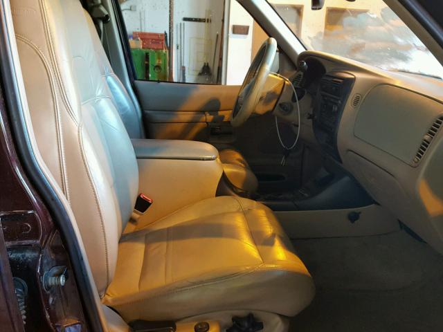 1FMDU84P5YZC62482 - 2000 FORD EXPLORER E BURGUNDY photo 5