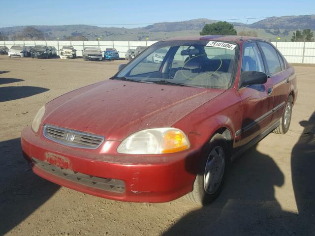 1HGEJ657XVL009033 - 1997 HONDA CIVIC LX RED photo 2