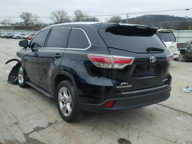 5TDDKRFH7ES009635 - 2014 TOYOTA HIGHLANDER BLACK photo 3