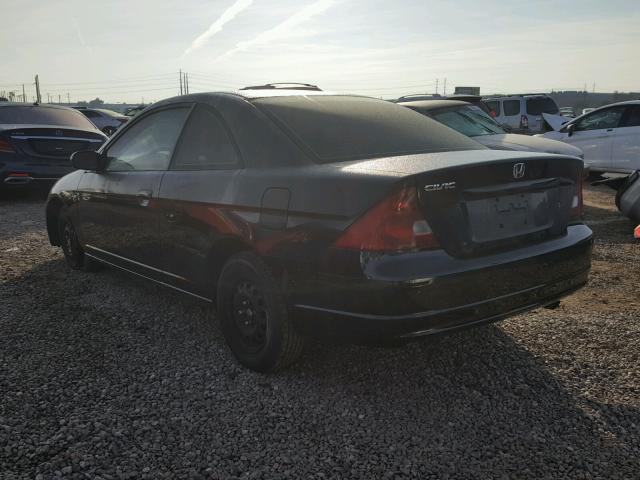 1HGEM22512L034742 - 2002 HONDA CIVIC LX BLACK photo 3