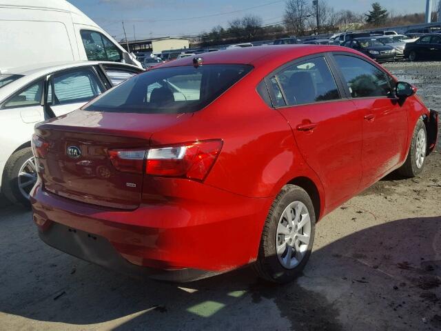 KNADM4A34H6104003 - 2017 KIA RIO LX RED photo 4