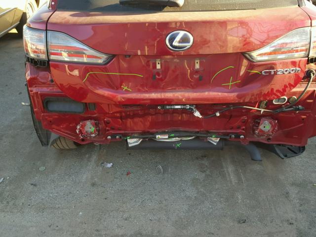 JTHKD5BH4D2128005 - 2013 LEXUS CT 200 RED photo 9