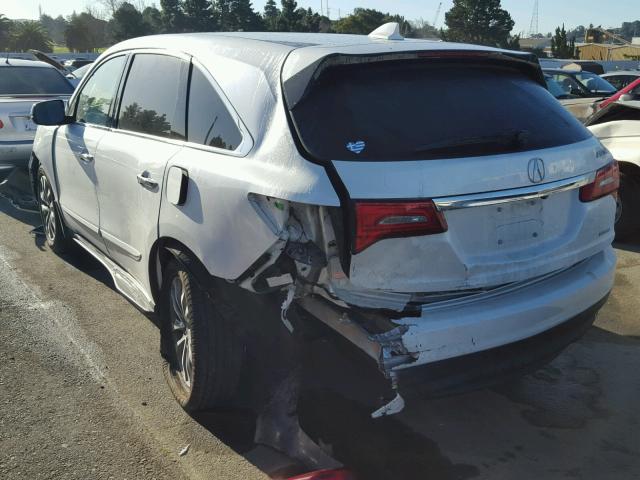 5FRYD4H69GB024573 - 2016 ACURA MDX TECHNO WHITE photo 3