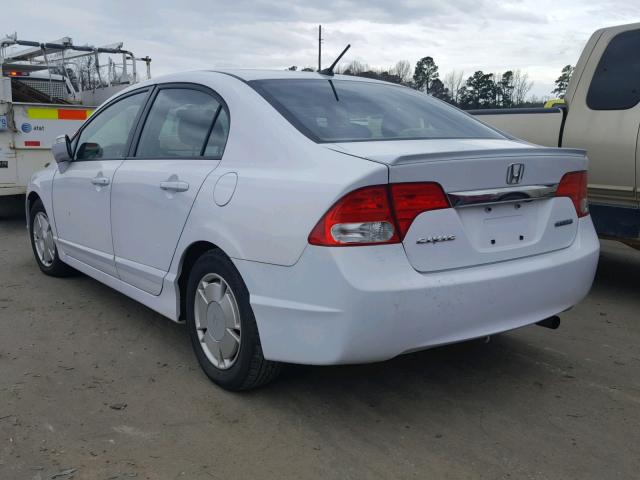 JHMFA36229S010143 - 2009 HONDA CIVIC HYBR WHITE photo 3