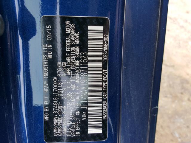 JF1ZNAA19F8711623 - 2015 TOYOTA SCION FR-S ლურჯი ფოტო 10