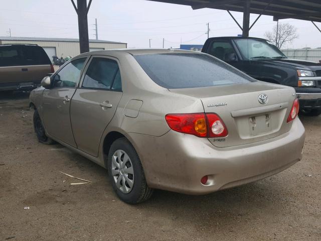 1NXBU40E79Z129533 - 2009 TOYOTA COROLLA BA TAN photo 3