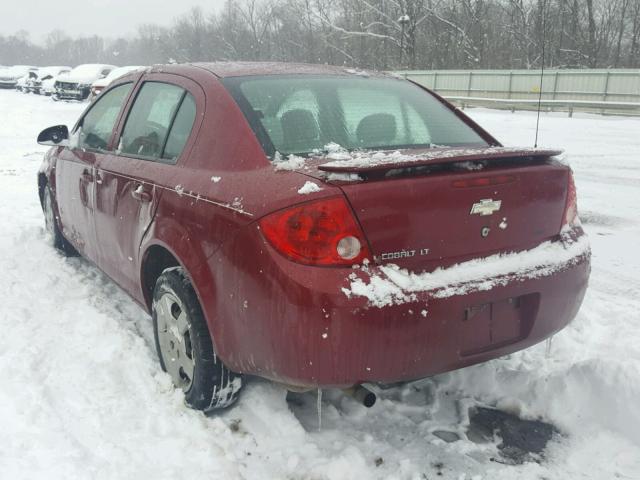 1G1AL55F277307797 - 2007 CHEVROLET COBALT LT MAROON photo 3