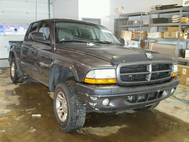 1B7HG38X82S618174 - 2002 DODGE DAKOTA QUA GRAY photo 1