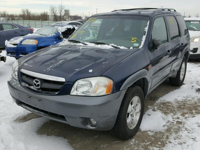 4F2YU08142KM31050 - 2002 MAZDA TRIBUTE LX BLUE photo 2