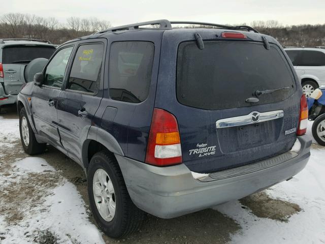 4F2YU08142KM31050 - 2002 MAZDA TRIBUTE LX BLUE photo 3