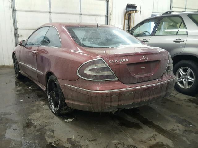 WDBTJ75J03F022519 - 2003 MERCEDES-BENZ CLK 500 RED photo 3