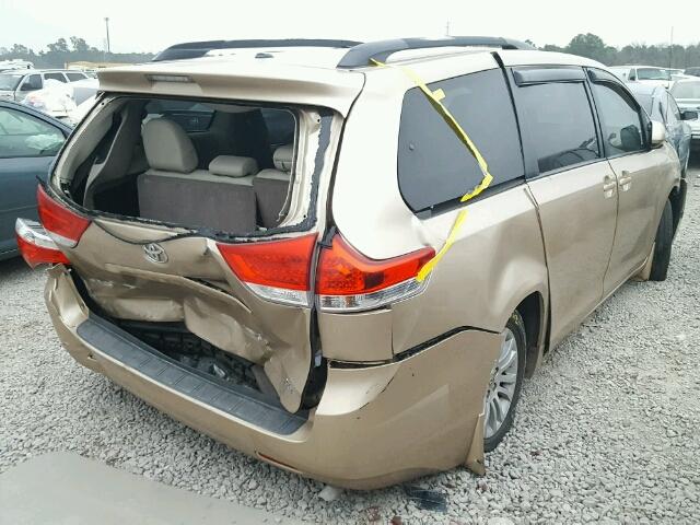 5TDYK3DC4BS146730 - 2011 TOYOTA SIENNA XLE GOLD photo 4