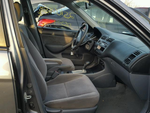 2HGES16335H570893 - 2005 HONDA CIVIC DX V GRAY photo 5