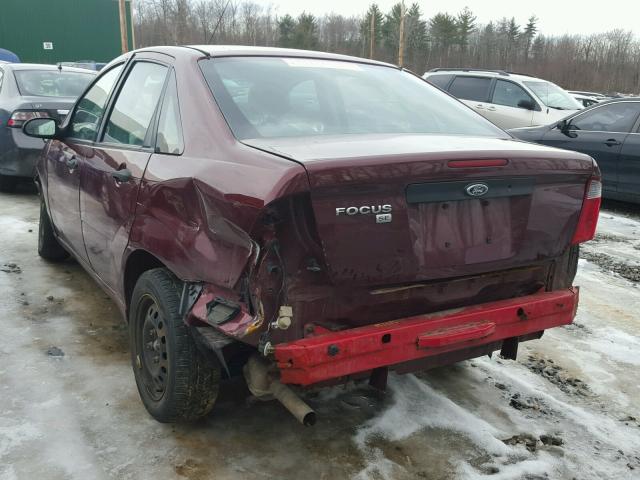 1FAHP34N17W296682 - 2007 FORD FOCUS ZX4 MAROON photo 3