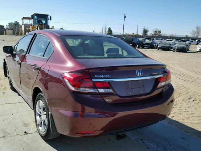 2HGFB2F55FH537861 - 2015 HONDA CIVIC LX BURGUNDY photo 3