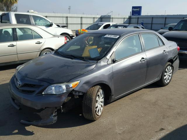 5YFBU4EE3CP014817 - 2012 TOYOTA COROLLA BA GRAY photo 2