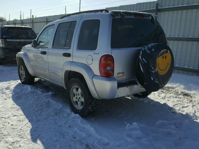 1J4GL58K82W105890 - 2002 JEEP LIBERTY LI SILVER photo 3