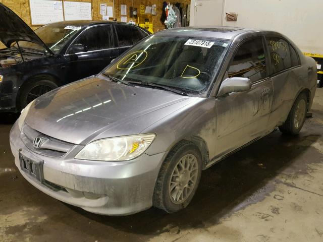 2HGES26735H567730 - 2005 HONDA CIVIC EX GRAY photo 2