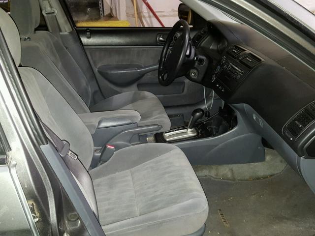 2HGES26735H567730 - 2005 HONDA CIVIC EX GRAY photo 5