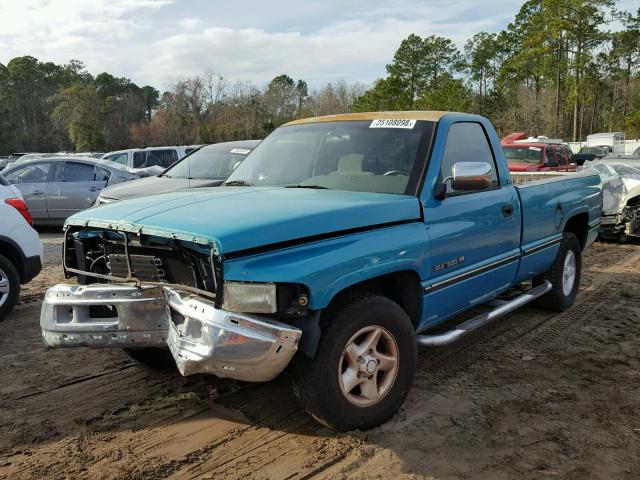 1B7HC16Y2VS125803 - 1997 DODGE RAM 1500 GREEN photo 2