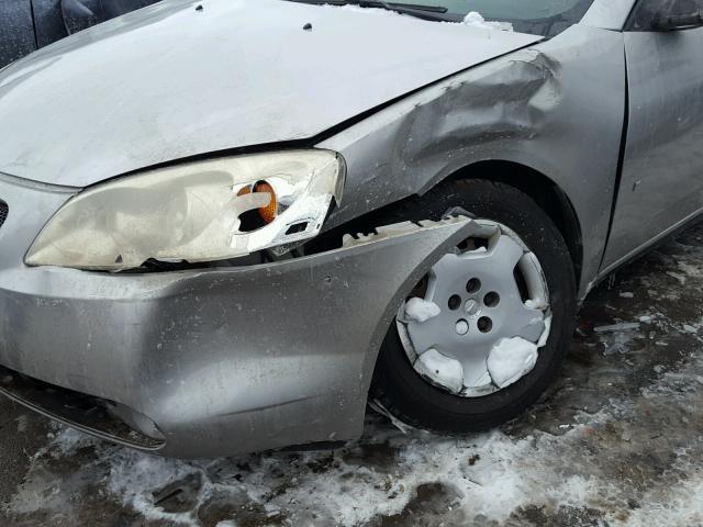 1G2ZF57B184122465 - 2008 PONTIAC G6 VALUE L SILVER photo 9