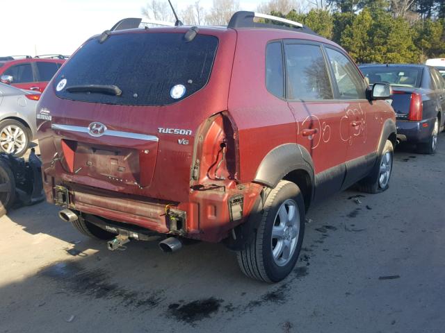 KM8JN12D05U127547 - 2005 HYUNDAI TUCSON GLS MAROON photo 4