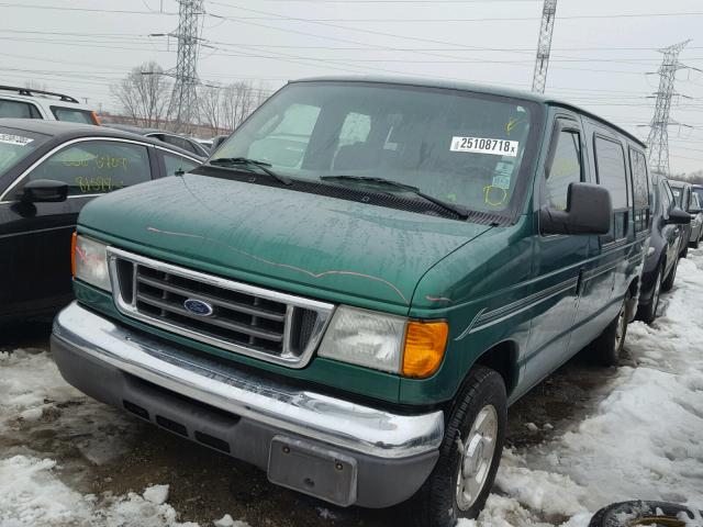 1FDRE14L85HA96046 - 2005 FORD ECONOLINE GREEN photo 2