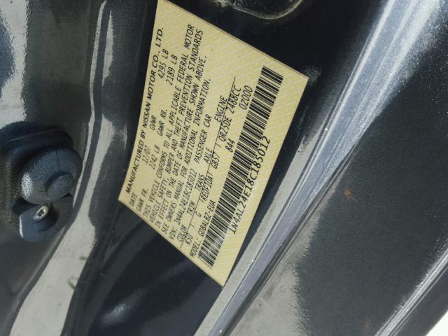 1N4AL24E18C185012 - 2008 NISSAN ALTIMA 2.5 GRAY photo 10