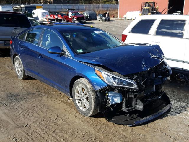 5NPE24AF5FH120608 - 2015 HYUNDAI SONATA SE BLUE photo 1