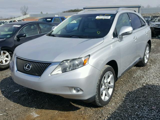 2T2ZK1BA1AC015218 - 2010 LEXUS RX 350 SILVER photo 2