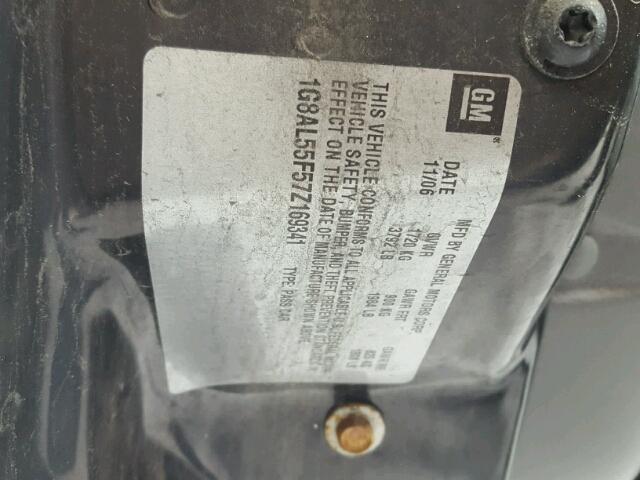 1G8AL55F57Z169341 - 2007 SATURN ION LEVEL GRAY photo 10