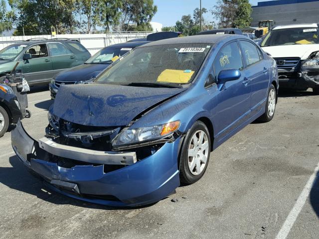 1HGFA16587L096521 - 2007 HONDA CIVIC LX BLUE photo 2